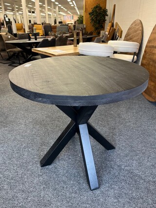 Bartafel rond mango 100cm, zwart